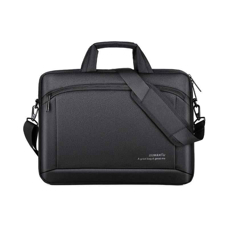 NNEDSZ Portable 15 Inch Laptop Leather Handbag For Business Briefcase - Black