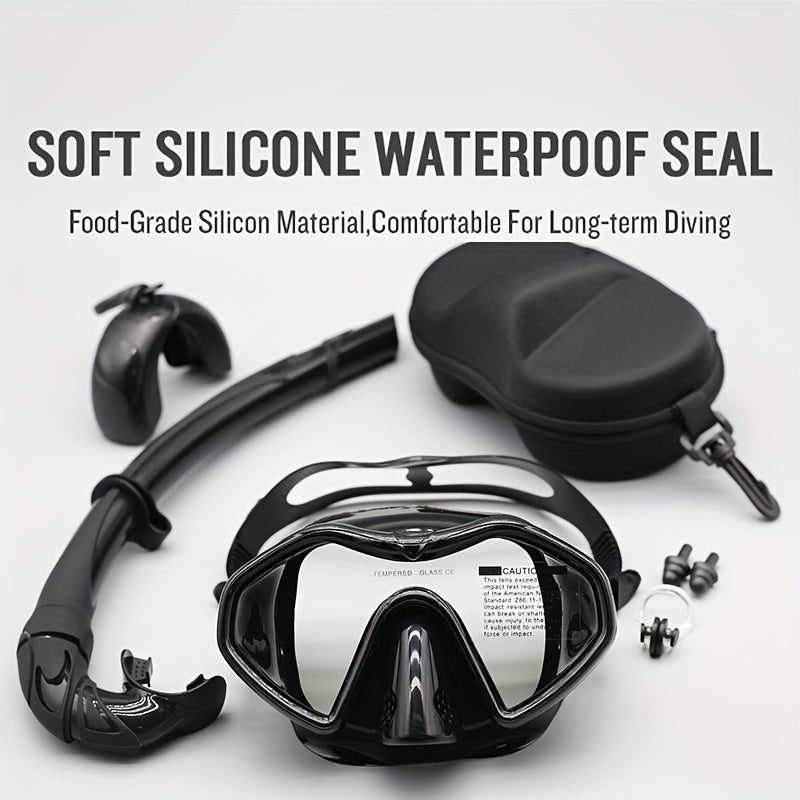 NNETM Adult Anti-Fog Snorkel Set with Dry Tube