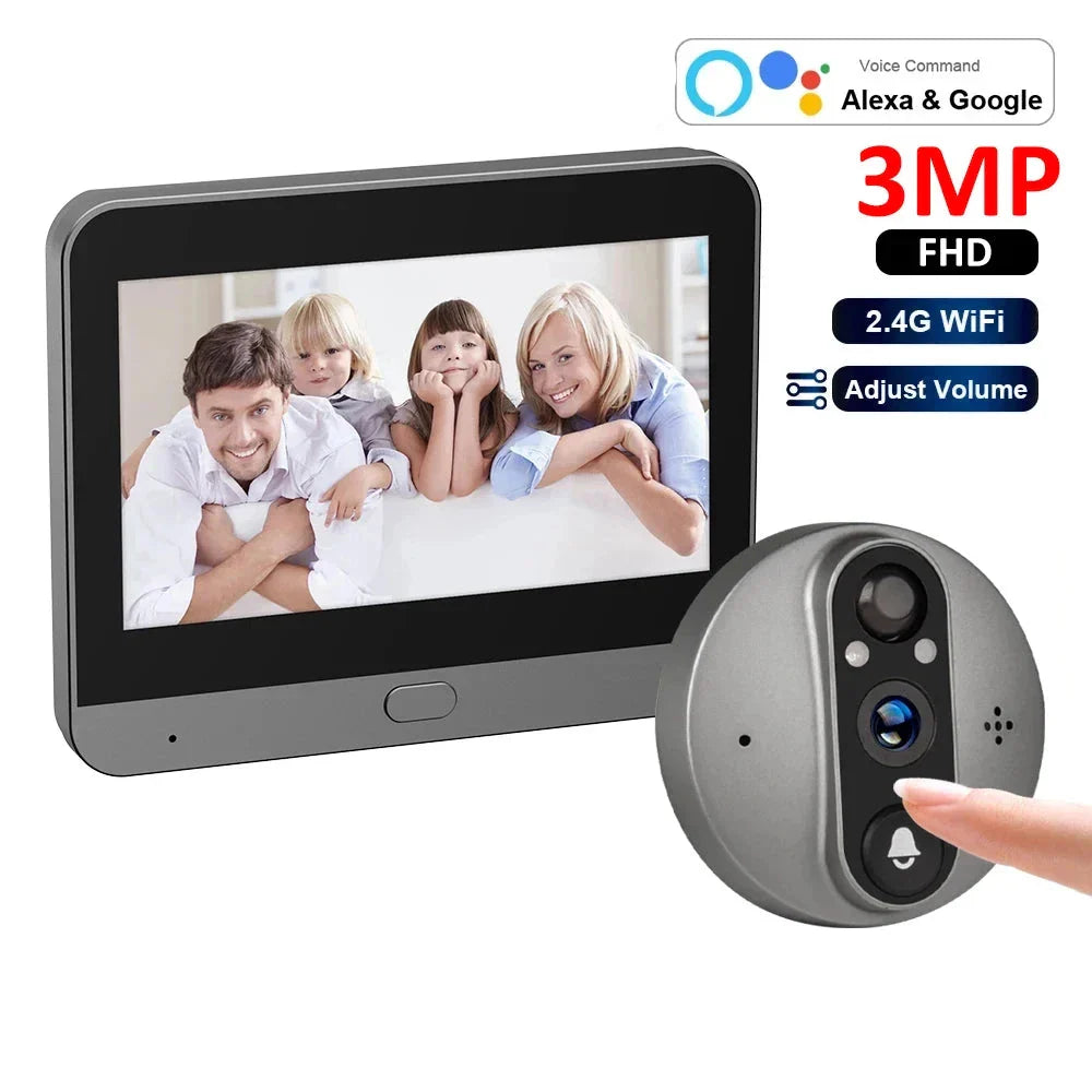 NNEOBA WiFi Smart Peephole Camera Doorbell