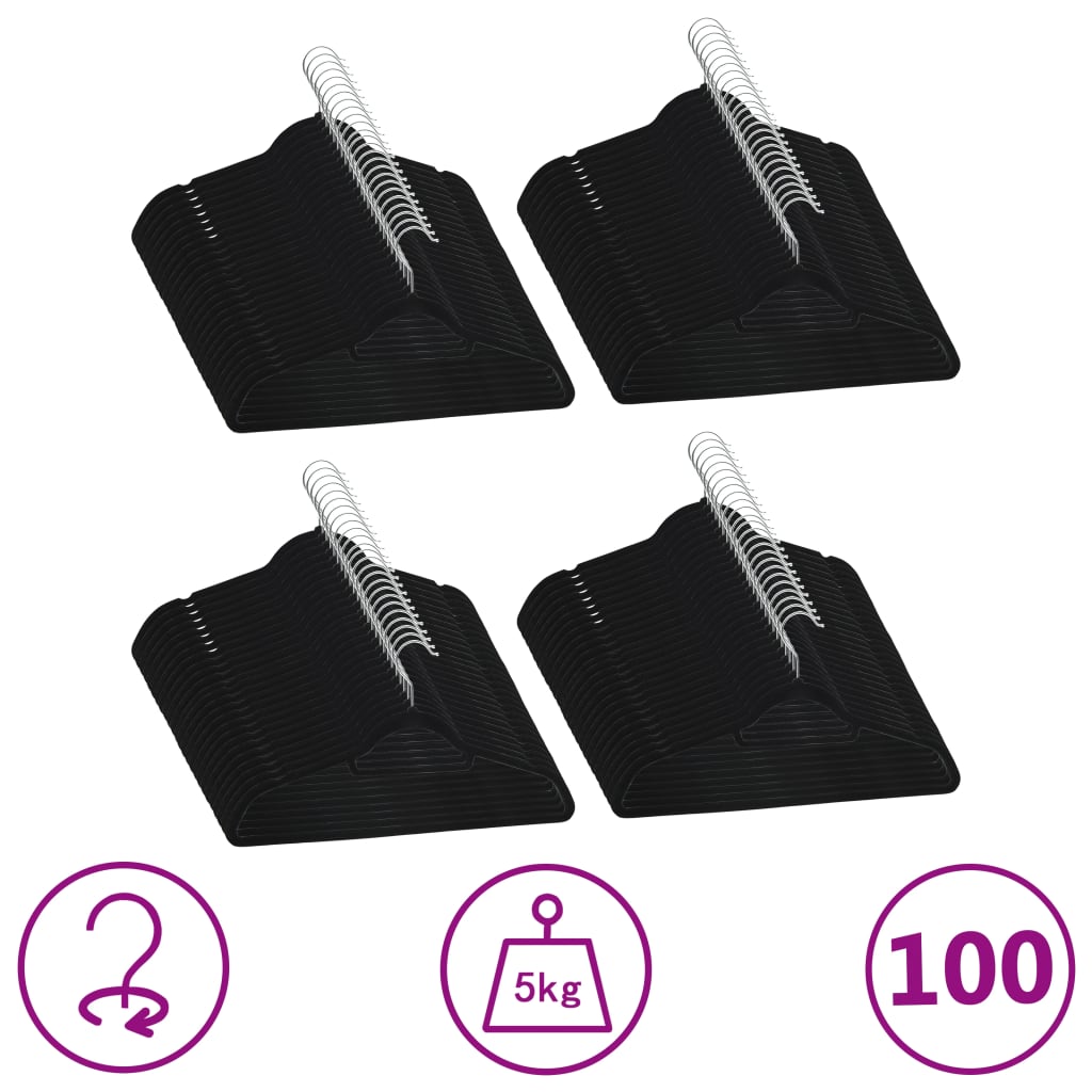 vidaXL Clothes Hanger Set Coat Hanger Clothes Organizer Rack Anti-slip Velvet