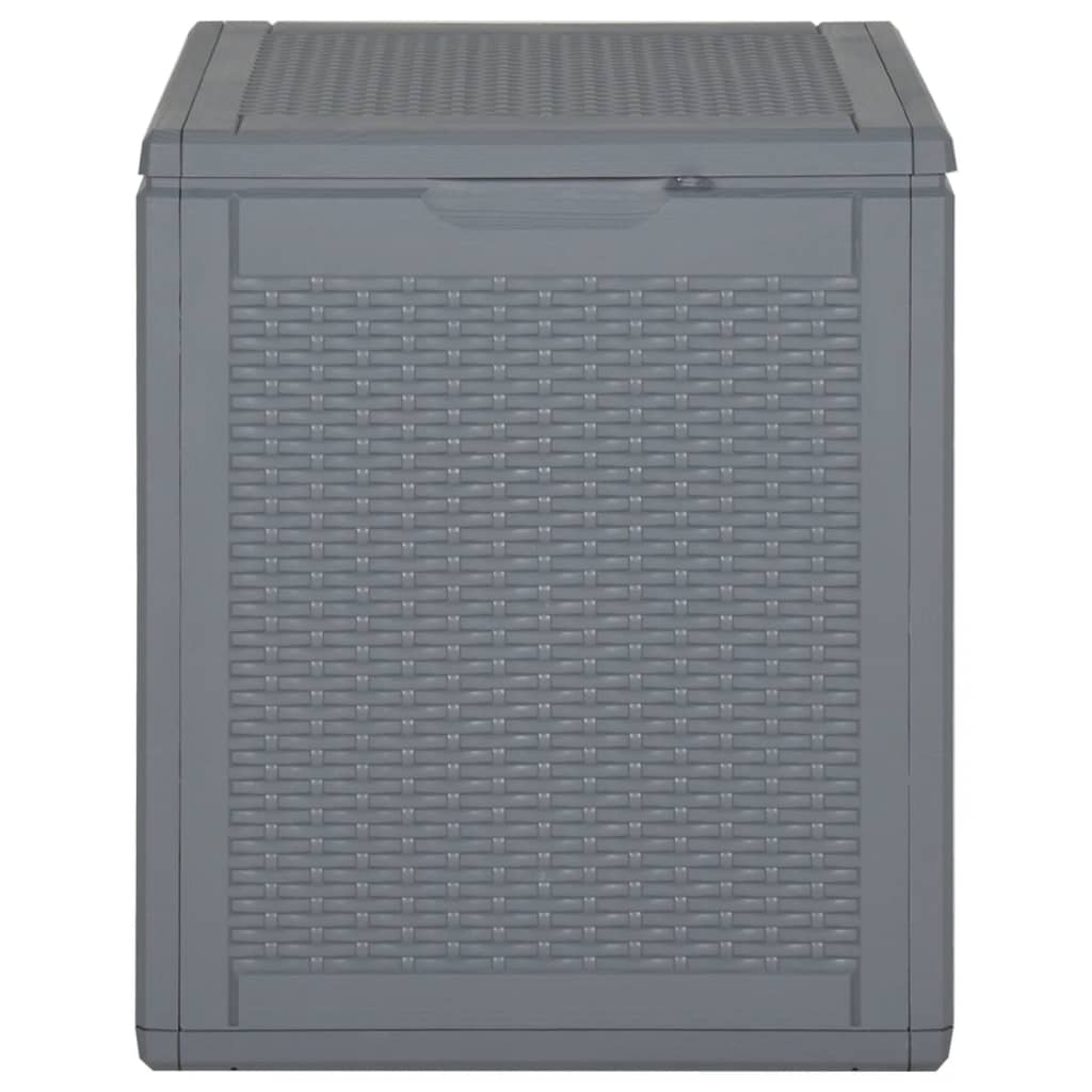 vidaXL Patio Storage Box Gray PP Rattan 23.8 gal