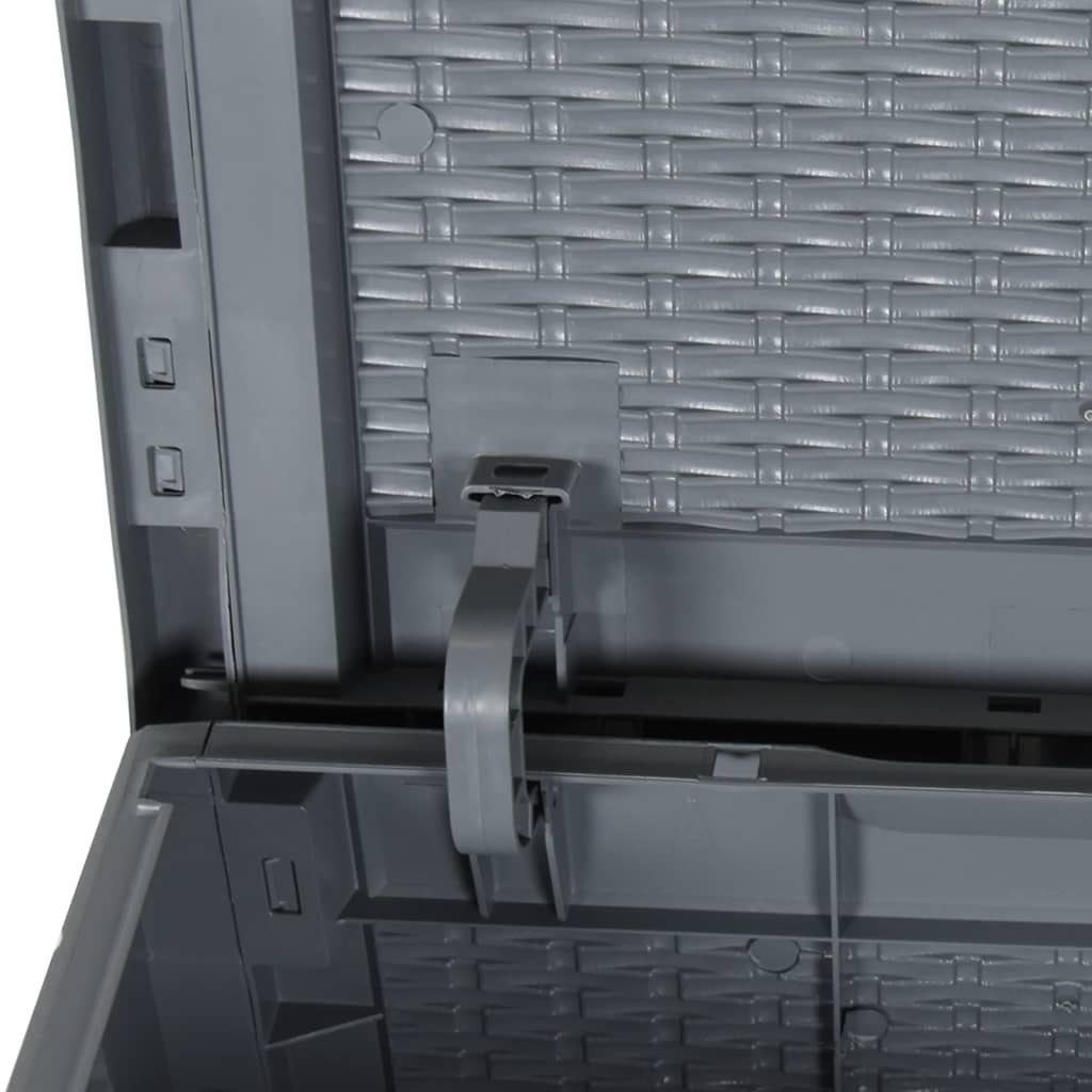 vidaXL Patio Storage Box Gray PP Rattan 23.8 gal