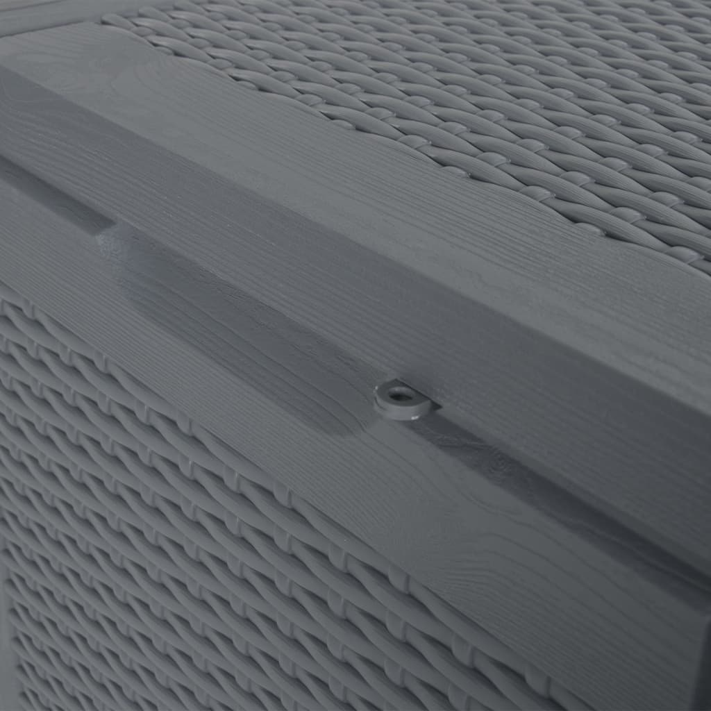 vidaXL Patio Storage Box Gray PP Rattan 23.8 gal