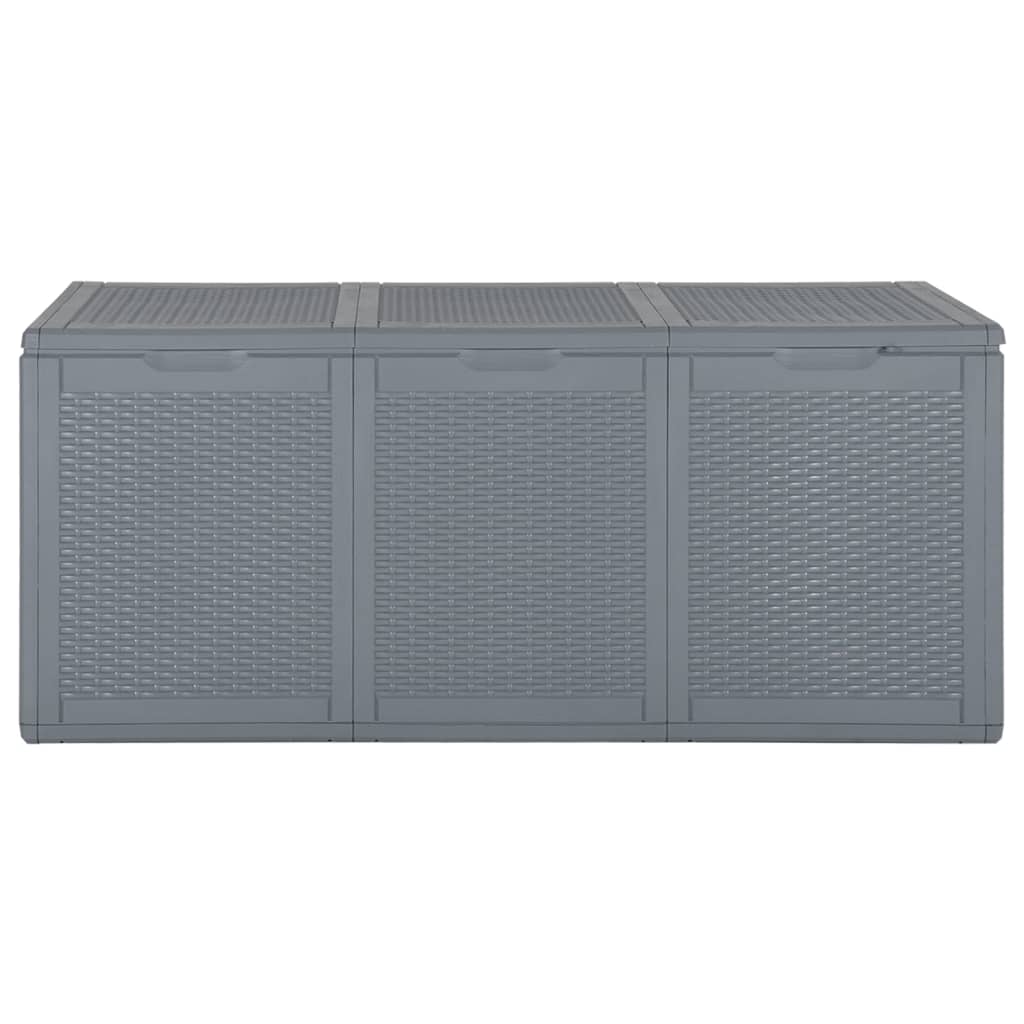 vidaXL Patio Storage Box Gray PP Rattan 71.3 gal