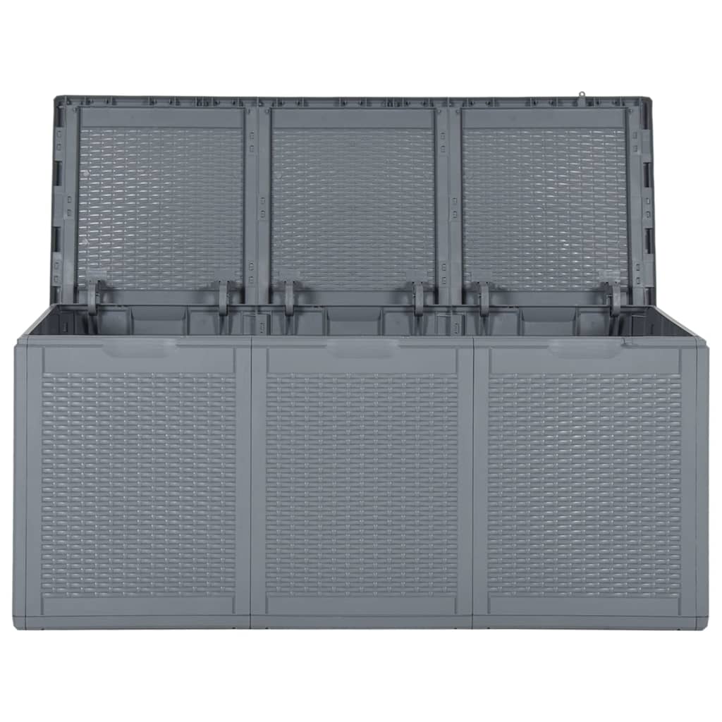 vidaXL Patio Storage Box Gray PP Rattan 71.3 gal