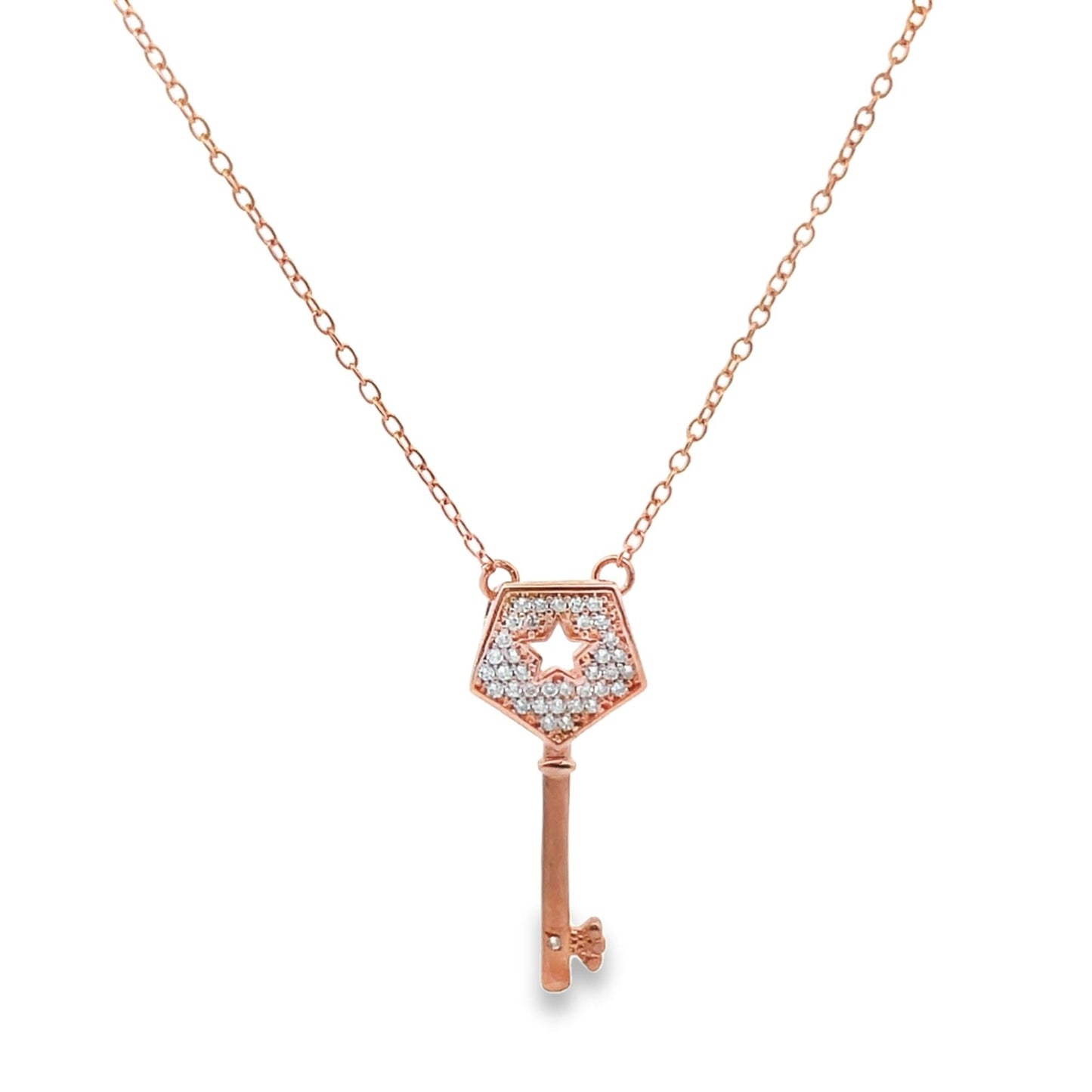 Key Dainty Necklace With CZ Stones (G121)