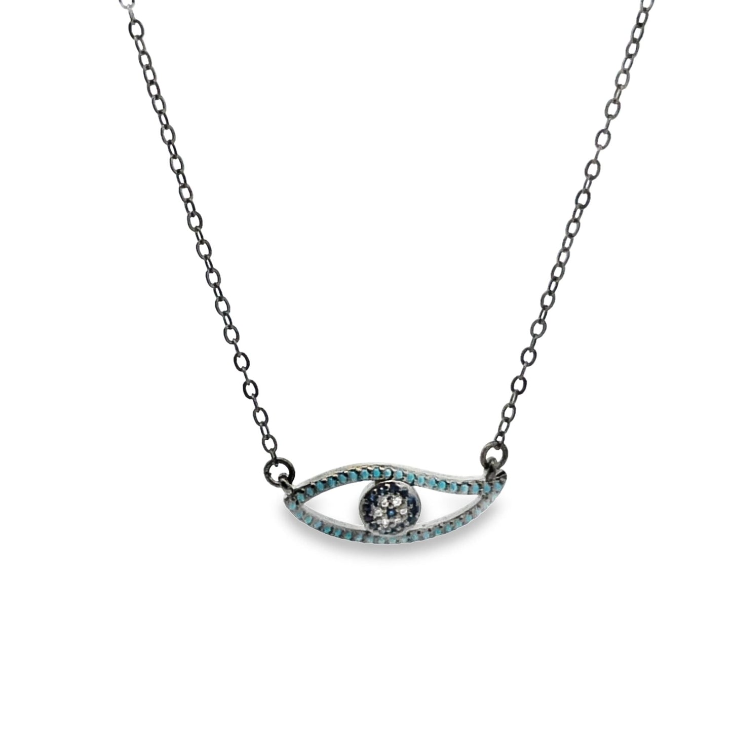 Evil Eye With Blue CZ Stones