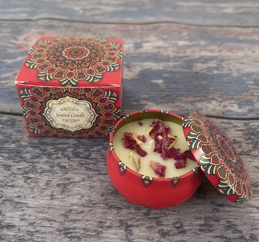 NNEDSZ Small Scented Candle Set - 4 Soy Wax Candles, Travel Candle Set (Rose)