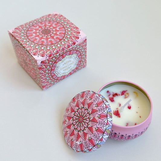 NNEDSZ Small Scented Candle Set - 4 Soy Wax Candles, Travel Candle Set (Peony)