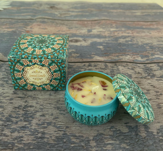 NNEDSZ Small Scented Candle Set - 4 Soy Wax Candles, Travel Candle Set (Orange)