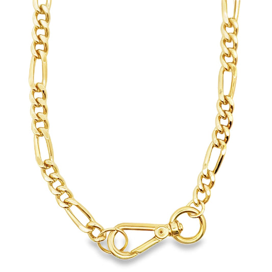 7mm Figaro Chain With Large Clasp (F51)