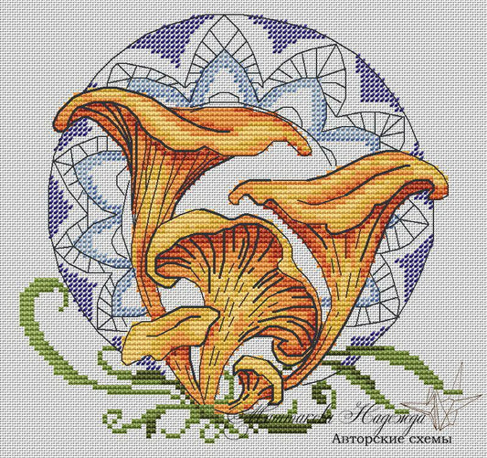 Mushroom. Chanterelle - PDF Cross Stitch Pattern
