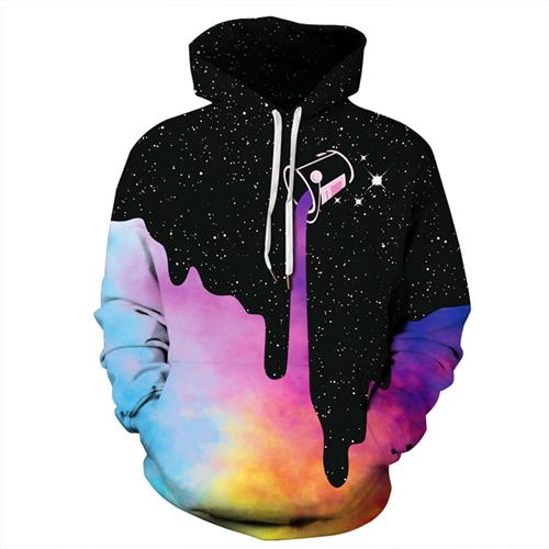 Plus Size Space Galaxy Pour Milk Hoodies Men Women