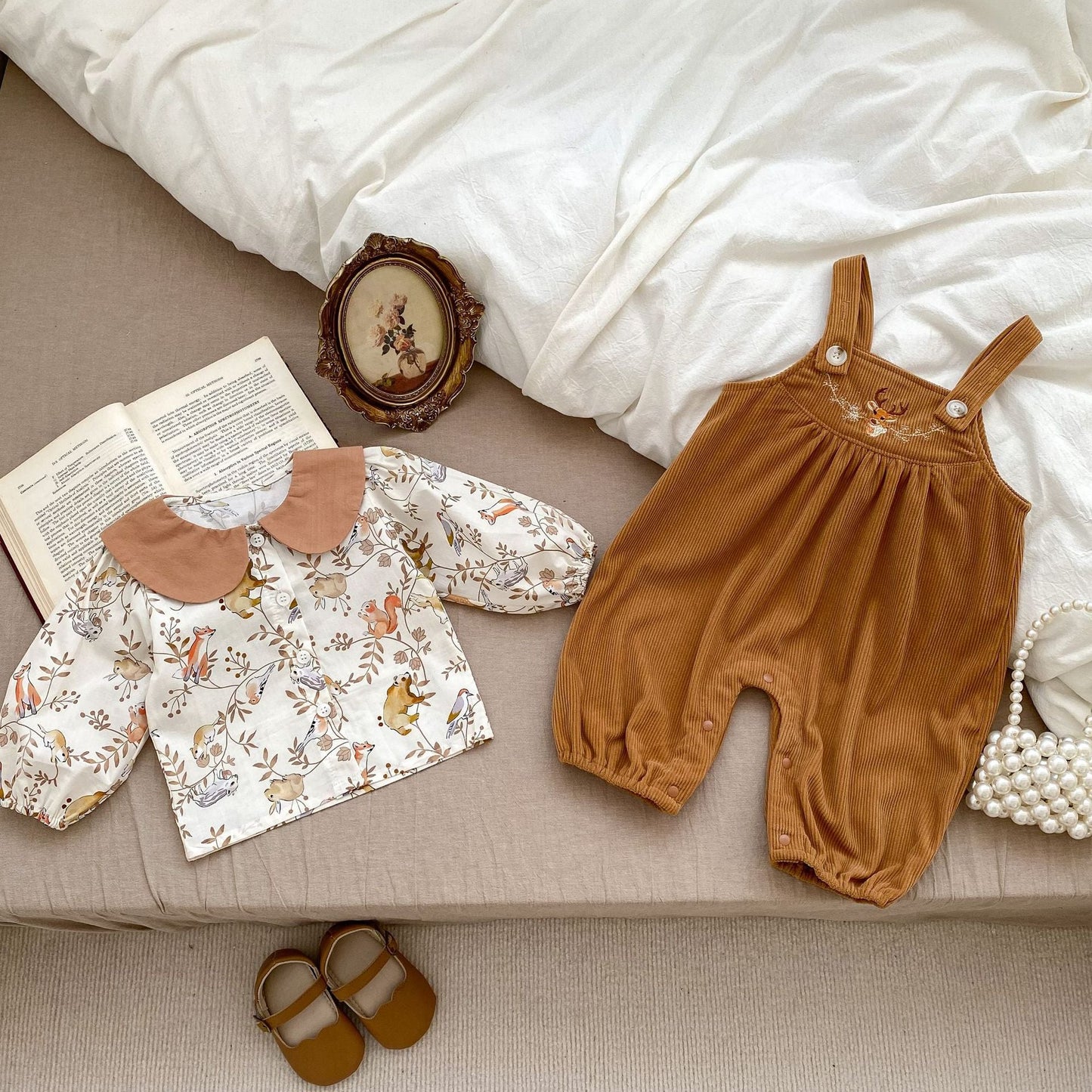 Cartoon Graphic Autumn Romper Clothes Sets