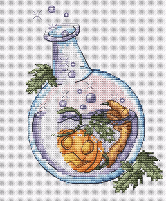 Pumpkin Potion. Halloween  - PDF Cross Stitch Pattern