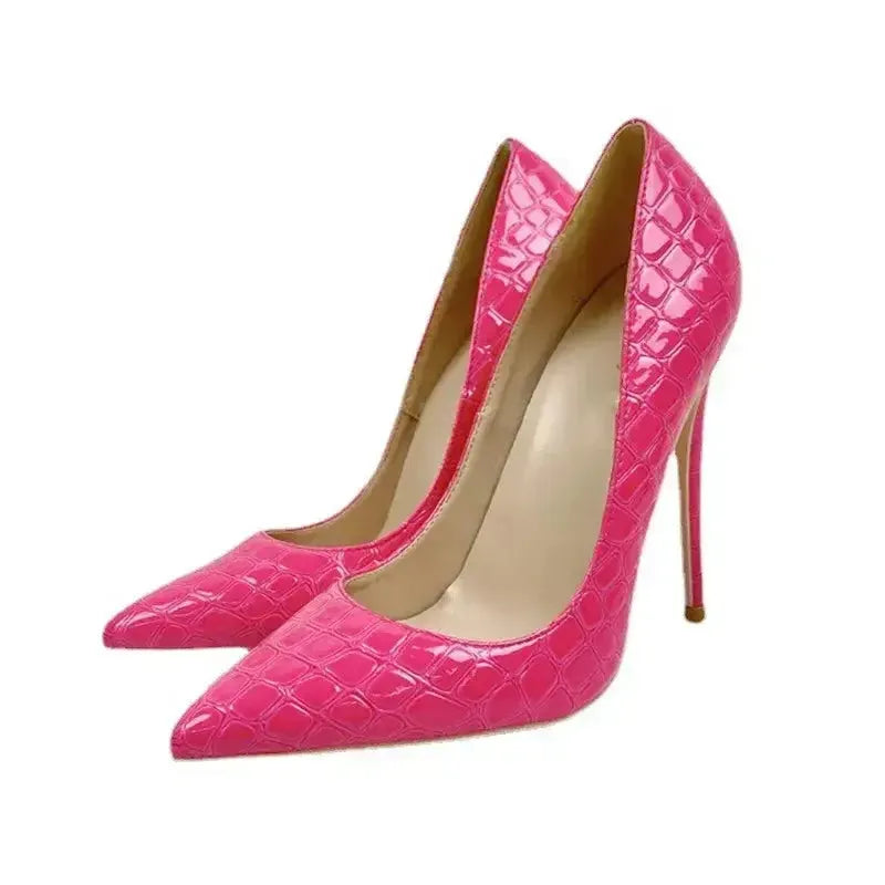 Rose Red Stiletto High Heels Shoes